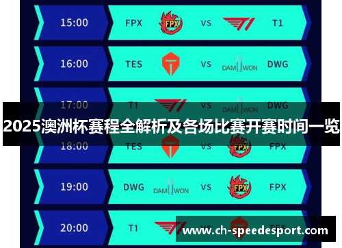 2025澳洲杯赛程全解析及各场比赛开赛时间一览